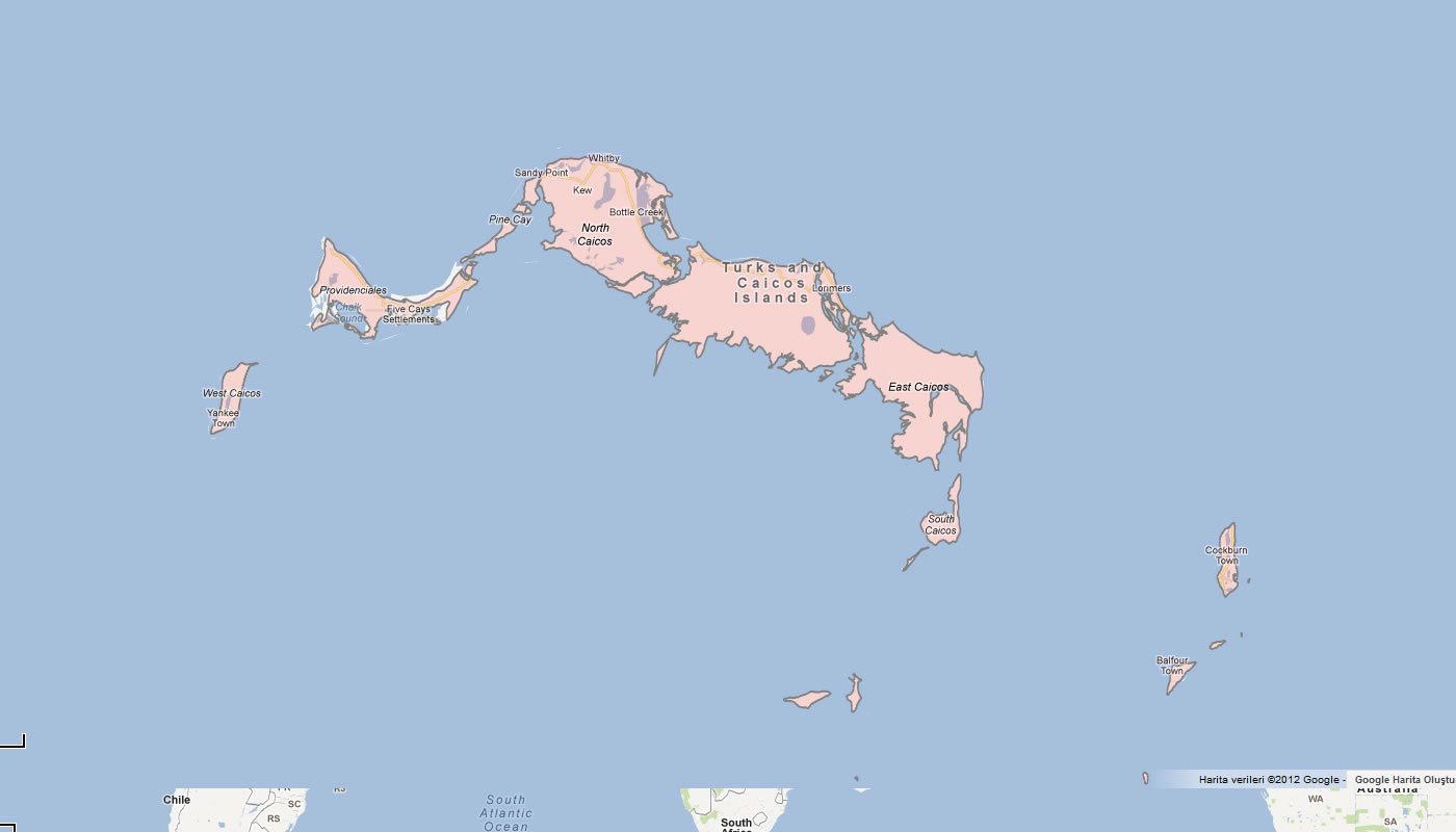 carte du Iles Turques et Caiques